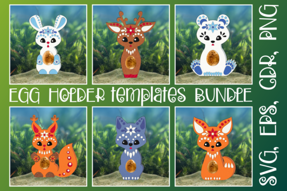 Animals Style Egg Holders Bundle: 3D SVG Designs for Christmas Campaigns