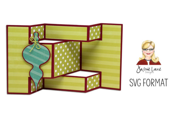 Bulb Ornament Tri-Shutter Card: Festive 3D SVG for Christmas Crafting