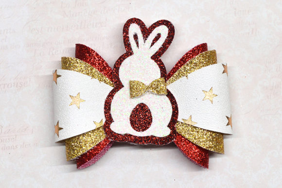 Easter Bunny Bow Template: 3D SVG for Creative Shapes