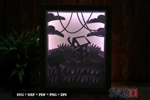 Fairytale Shoe House 3D SVG Shadow Box for Editorial & Web Design