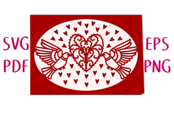Flying Doves Heart Card SVG Cut File: A 3D SVG Shape for Emotional Branding