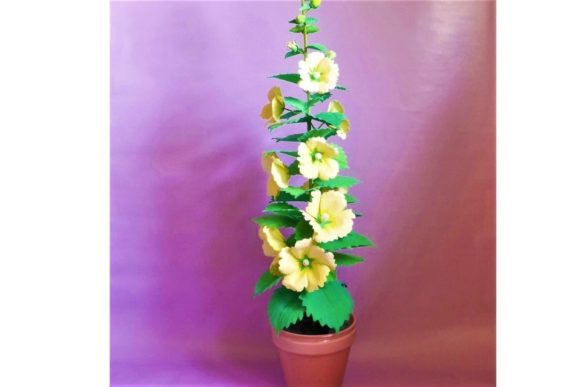 Hollyhocks Paper Flower Templates: 3D SVG Design for Elegant Editorial Visuals