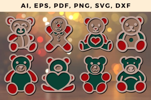 Layered Christmas Ornaments Bundle: 3D SVG Magic for Festive Branding