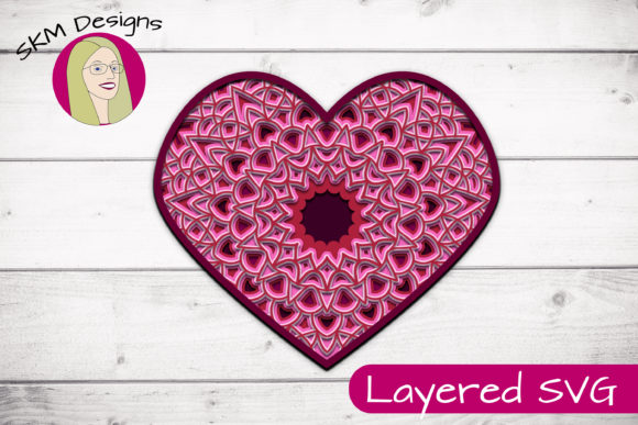 Layered Heart Mandala: A 3D SVG for Shadow Boxes That Elevates Visual Branding