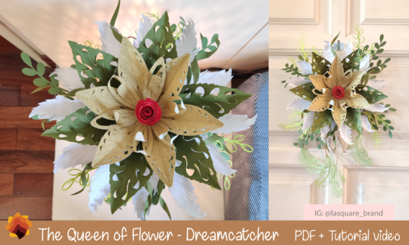 Luxury Queen Paper Flower Template: A 3D SVG Design for Paper Craft Branding
