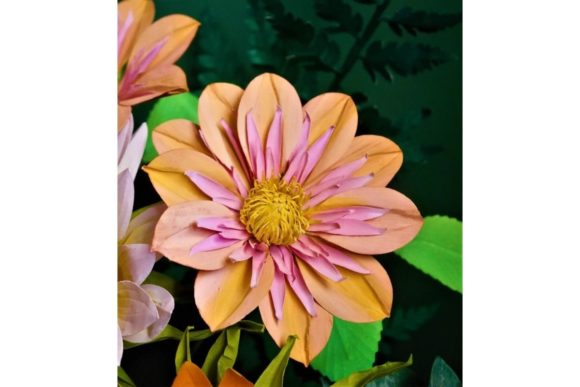 Orchette Dahlia Paper Flower Templates: 3D SVG Designs for Elegant Editorial Visuals