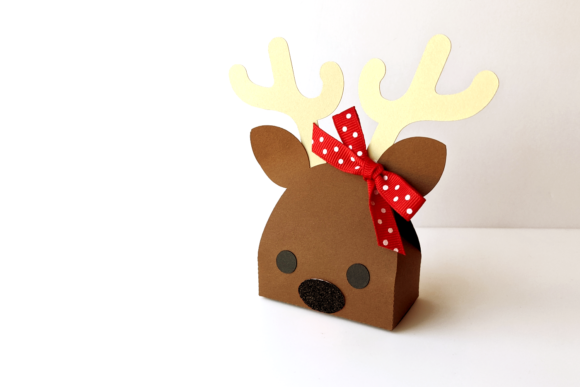 Reindeer Face Christmas Gift Box 3D SVG for Festive Blog Design