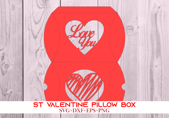 St Valentine Pillow Box 009 Series 5: A 3D SVG Gift Box for Romantic Branding and Festive Packaging