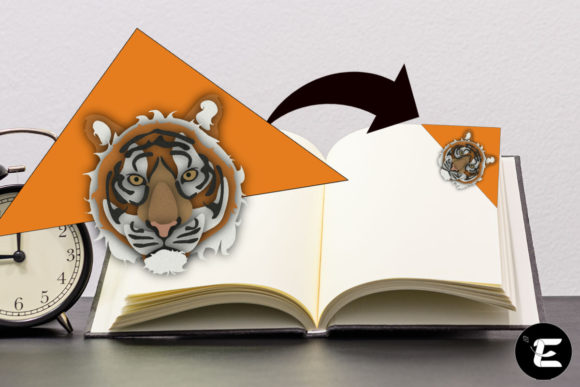 Tiger Bookmark 3D SVG Design for Creative Sellers