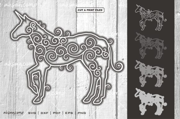 Unicorn Vector 3D Layered: A 3D SVG for Magical Shadow Box Crafts