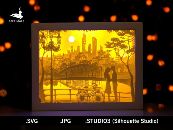 Valentine 3D SVG Light Box Template for Shadow Boxes & Handmade Crafts
